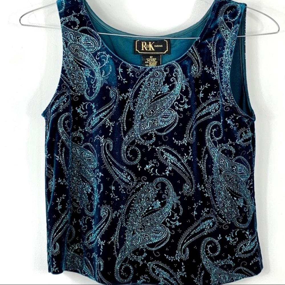 R & K‎ Evening Teal Green Sparkly Tank Top